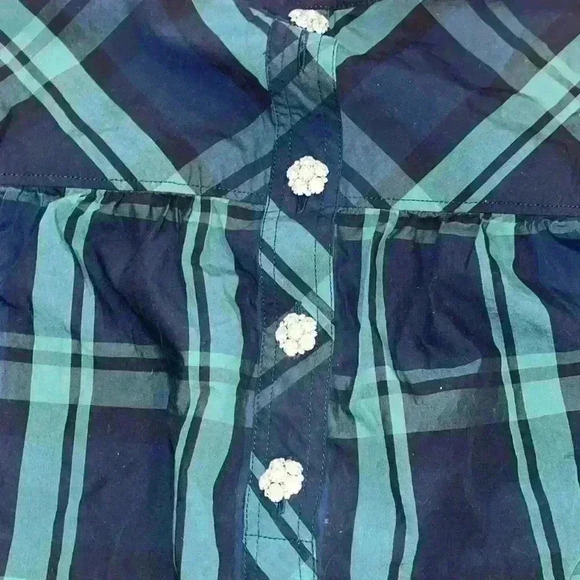 J. Crew Fresco top with jewel buttons in Black Watch tartan Size XXS - Picture 6 of 11